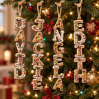 Personalized Gingerbread Name Wooden Christmas Ornament