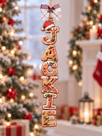 Personalized Gingerbread Name Wooden Christmas Ornament