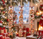 Personalized Gingerbread Name Wooden Christmas Ornament