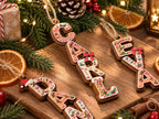 Personalized Gingerbread Letter Wooden Name Ornament