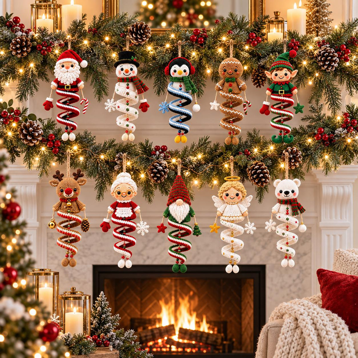 Whimsical Spiral Crochet Character Ornament