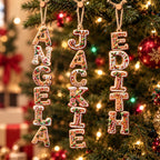 Personalized Gingerbread Name Wooden Christmas Ornament