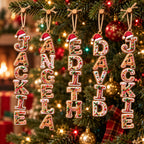 Personalized Gingerbread Letter Wooden Name Ornament