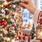 Personalized Gingerbread Name Wooden Christmas Ornament