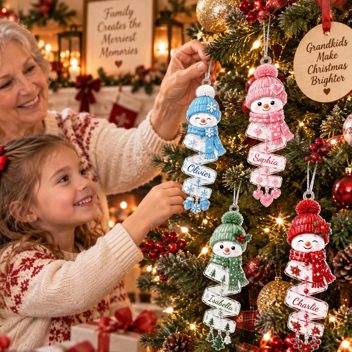 Personalized Snowman Holiday Keepsake Ornament