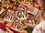 Personalized Festive Initial Wooden Christmas Ornament