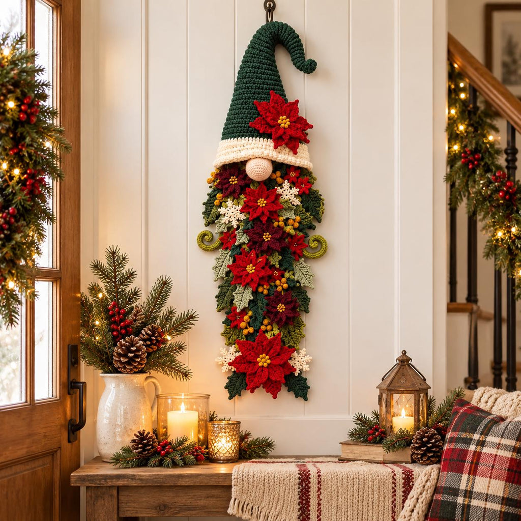 Crochet Christmas Gnome Door Hanger