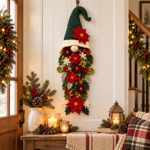 Crochet Christmas Gnome Door Hanger