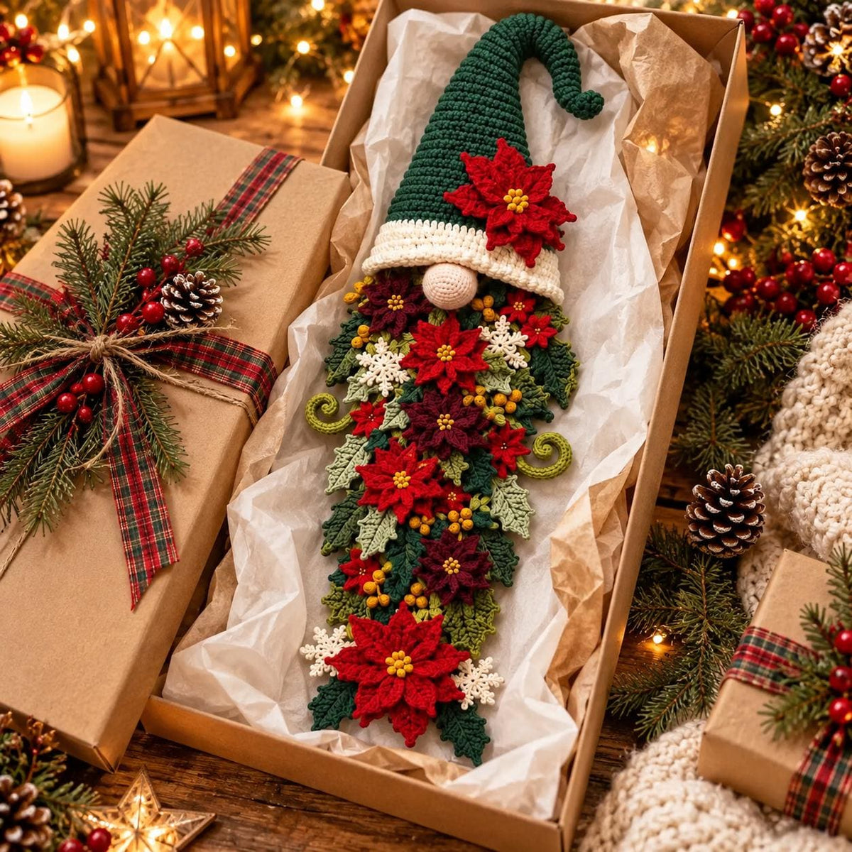 Crochet Christmas Gnome Door Hanger