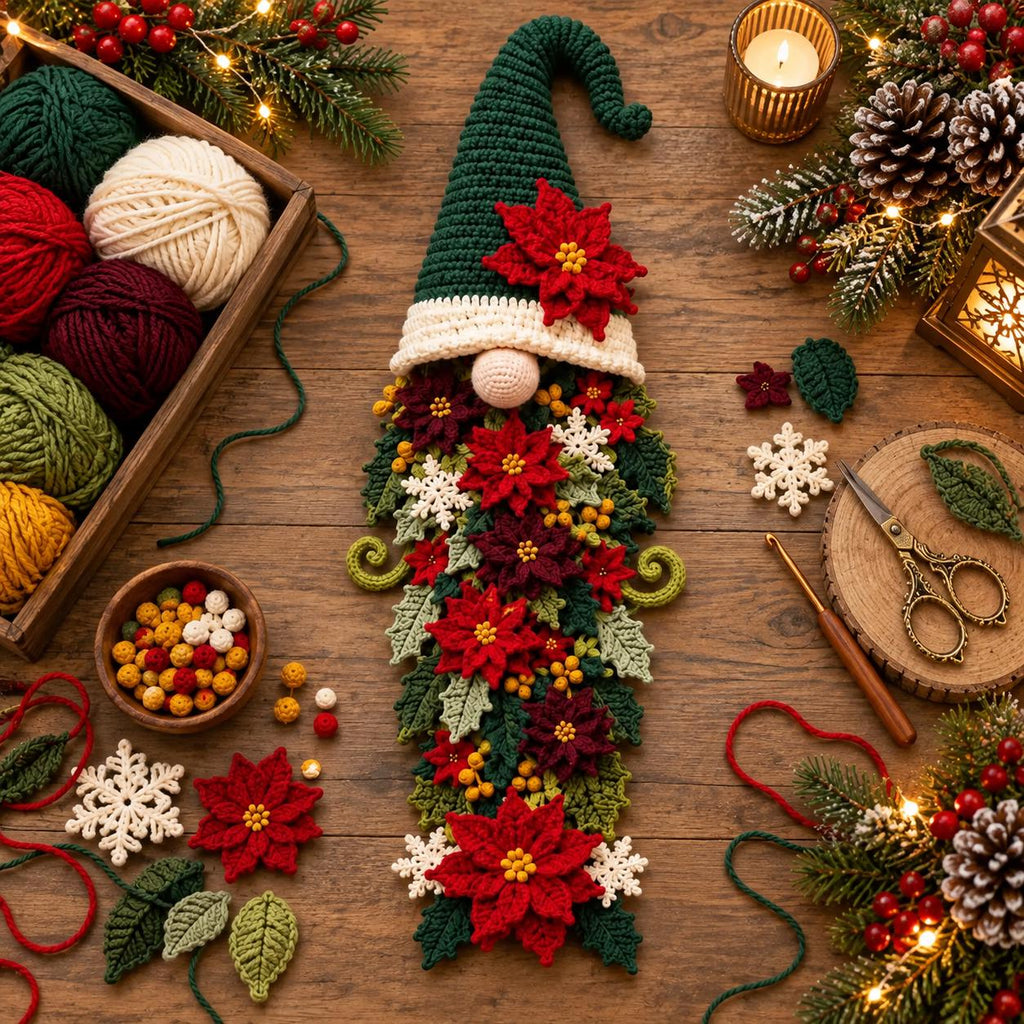 Crochet Christmas Gnome Door Hanger