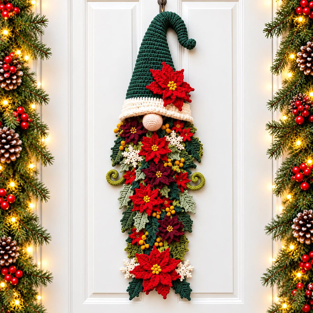 Crochet Christmas Gnome Door Hanger