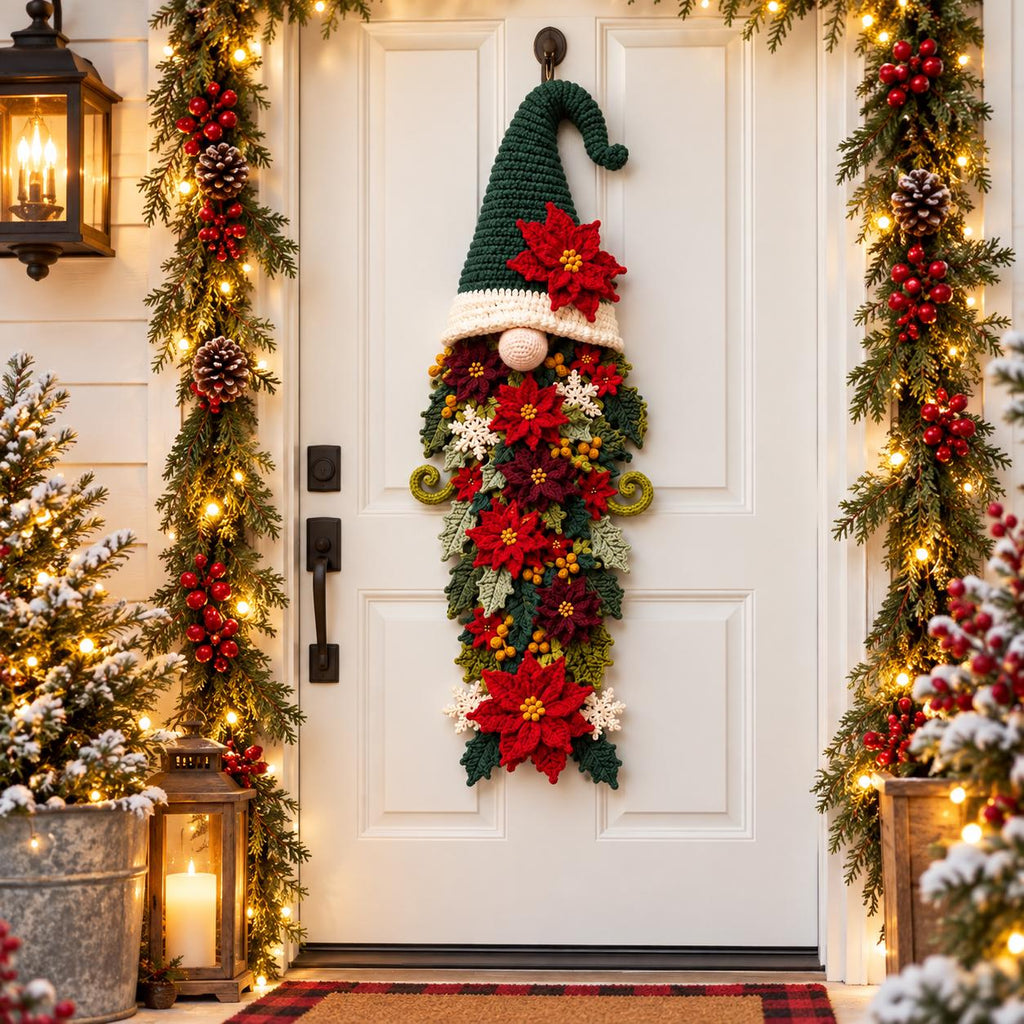 Crochet Christmas Gnome Door Hanger