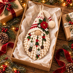 Crochet Poinsettia Christmas Gnome Wall Hanging