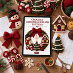Crochet Snowman & Gingerbread House Wreath