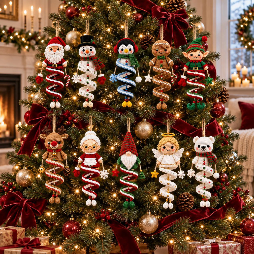 Whimsical Spiral Crochet Character Ornament