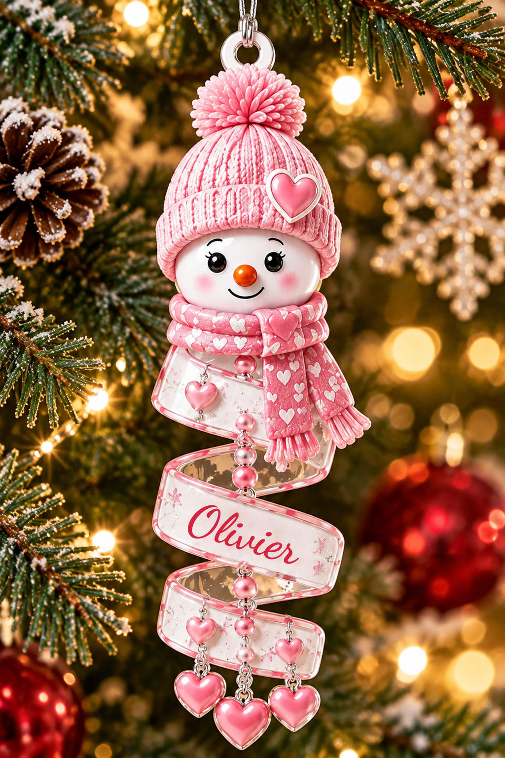 Personalized Snowman Holiday Keepsake Ornament