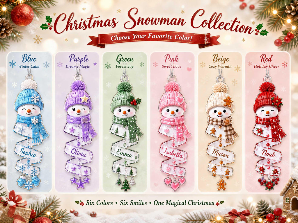 Custom Name Snowman Christmas Tree Ornament