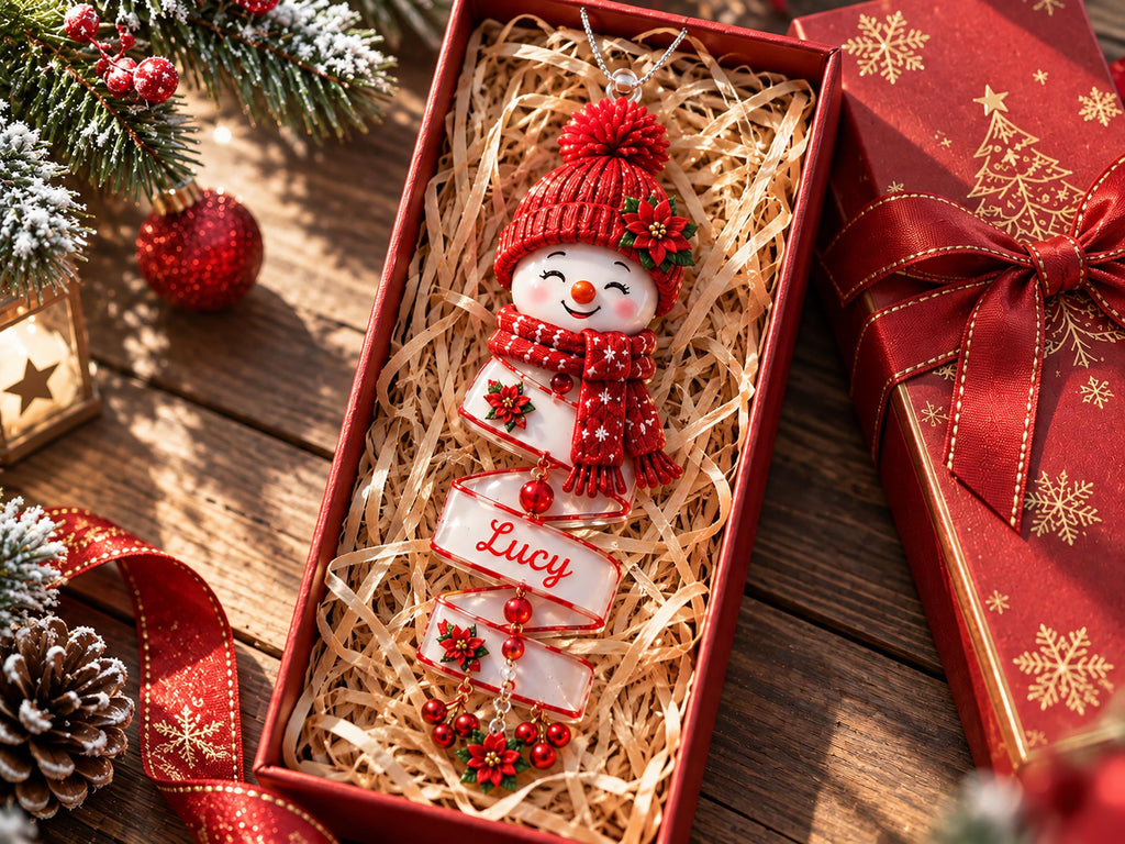 Personalized Snowman Custom Name Christmas Ornament
