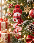 Personalized Snowman Name Christmas Tree Ornament