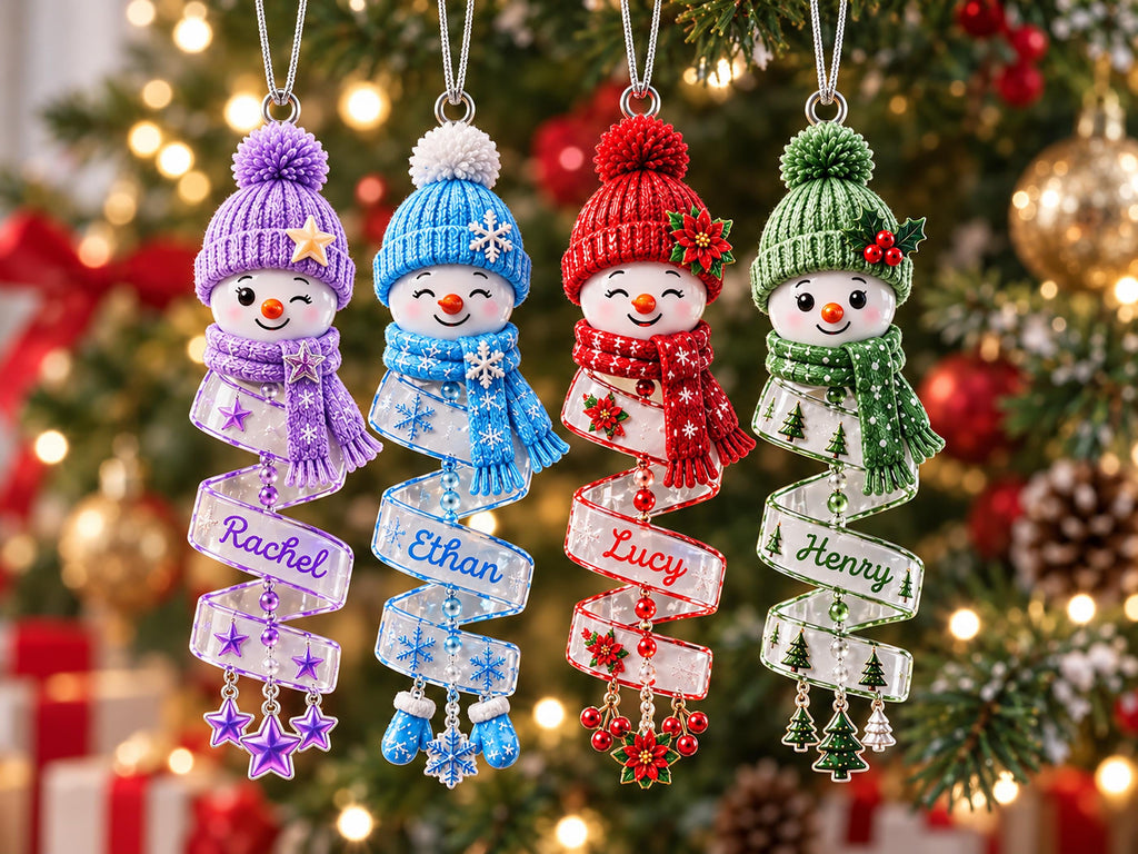 Personalized Snowman Custom Name Christmas Ornament