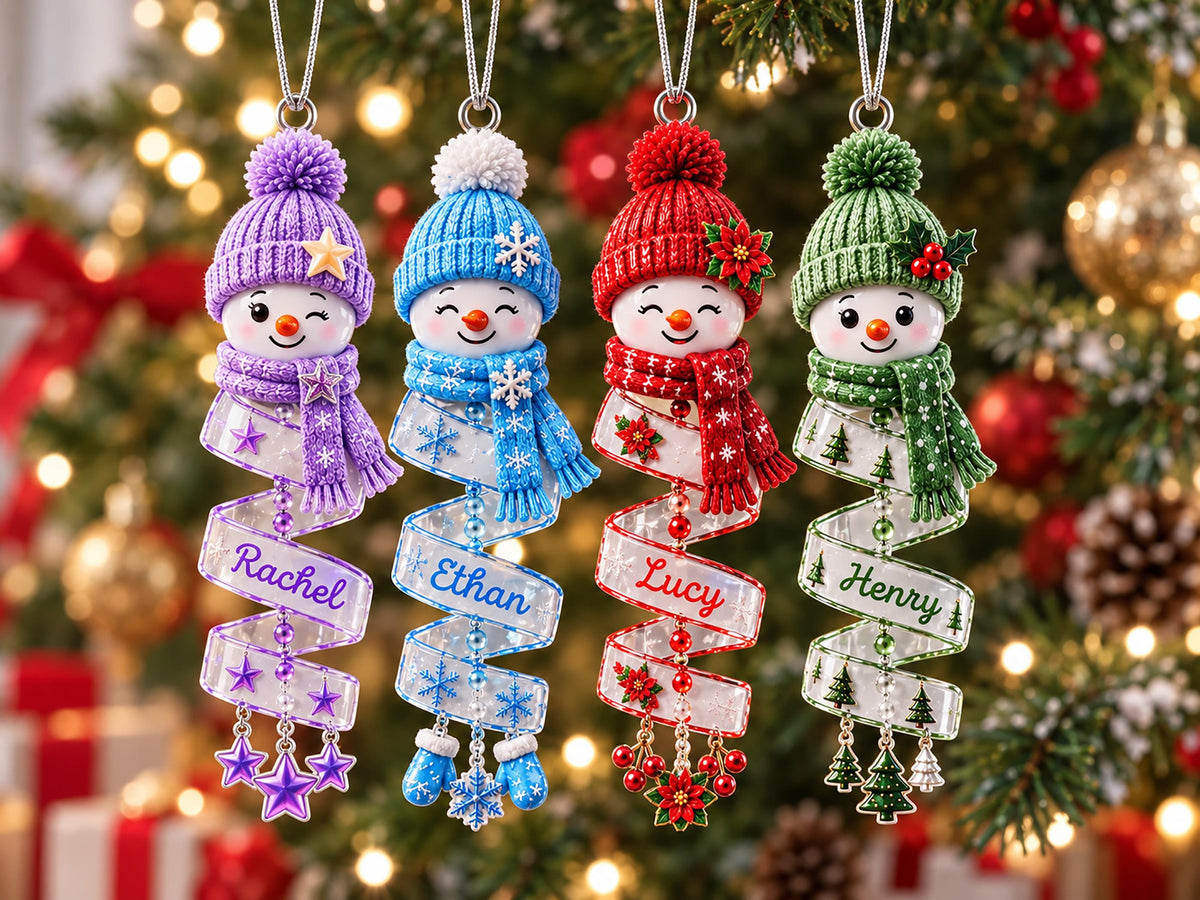 Personalized Snowman Custom Name Christmas Ornament