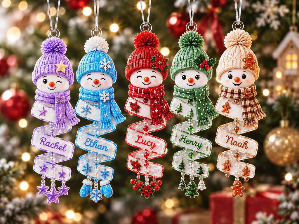 Personalized Snowman Custom Name Christmas Ornament
