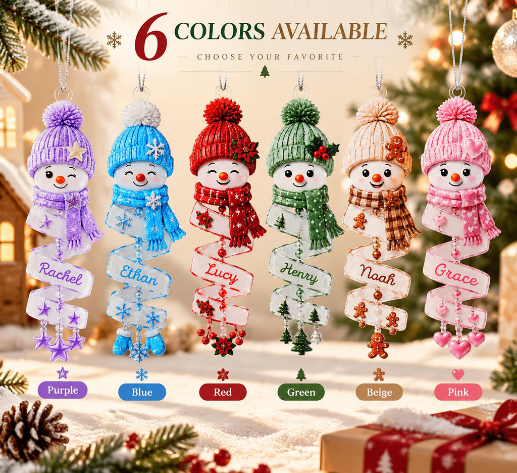 Personalized Snowman Name Christmas Tree Ornament