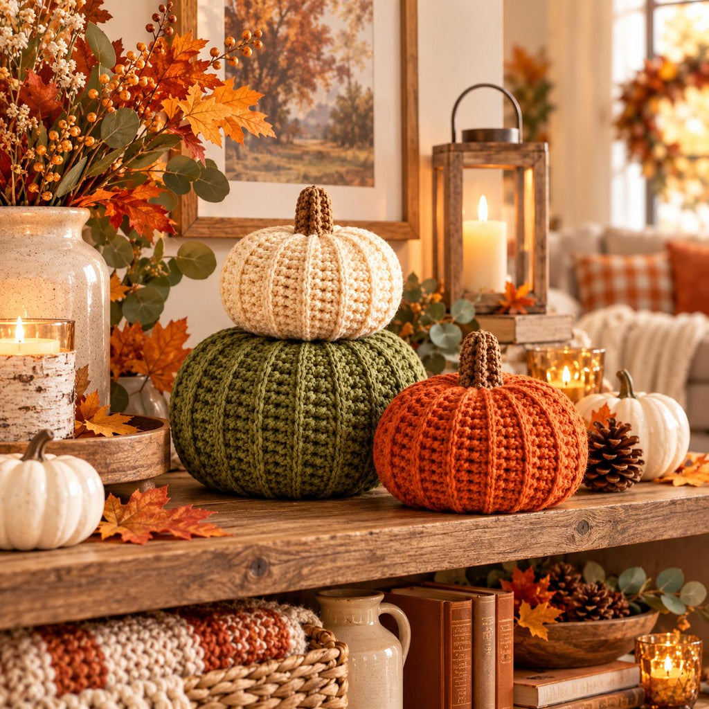 Crochet Pumpkin Fall Decor