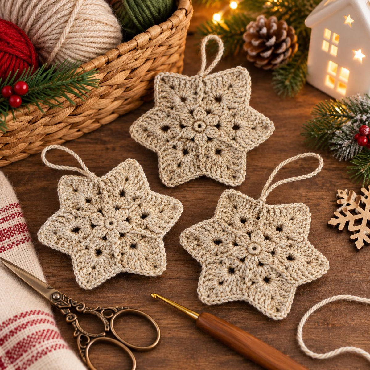 Crochet Christmas Star Ornament
