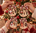Personalized Holiday Character Initial Ornament