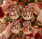 Personalized Initial Wooden Christmas Ornament