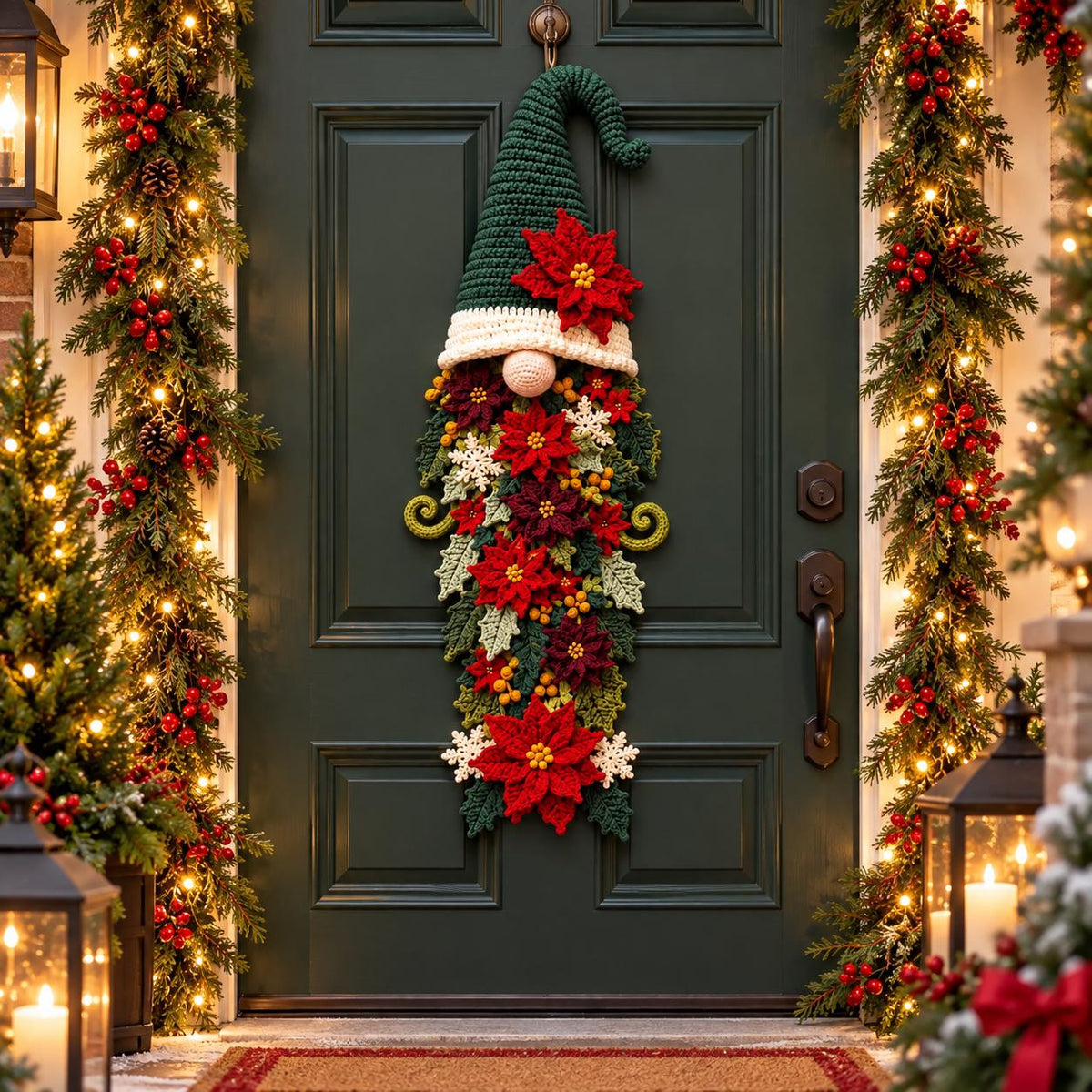 Crochet Christmas Gnome Door Hanger