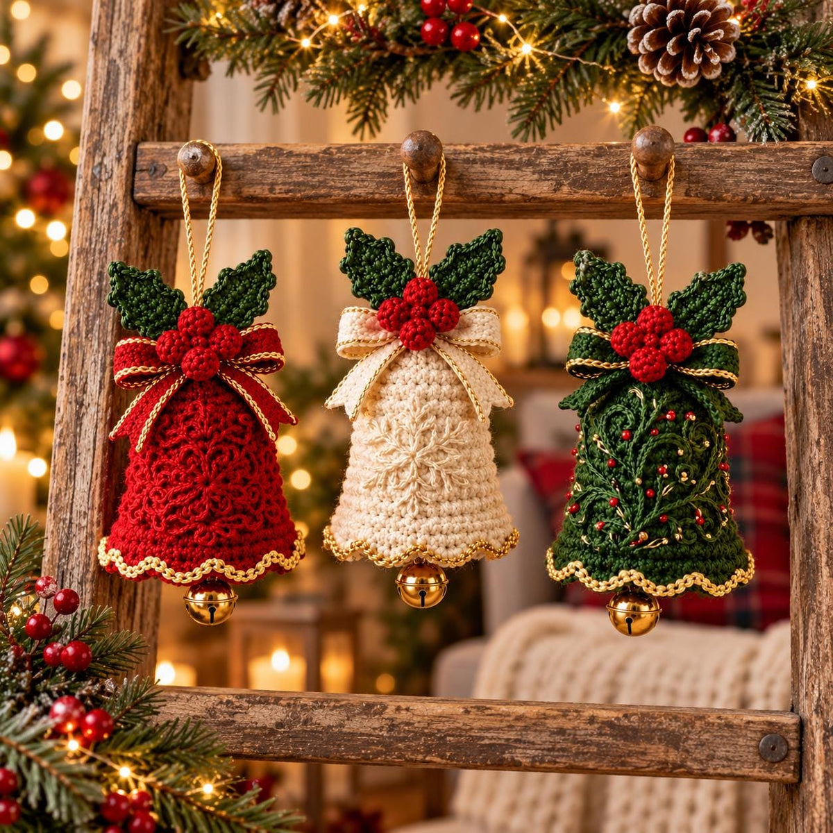 Crochet Christmas Bell Ornament