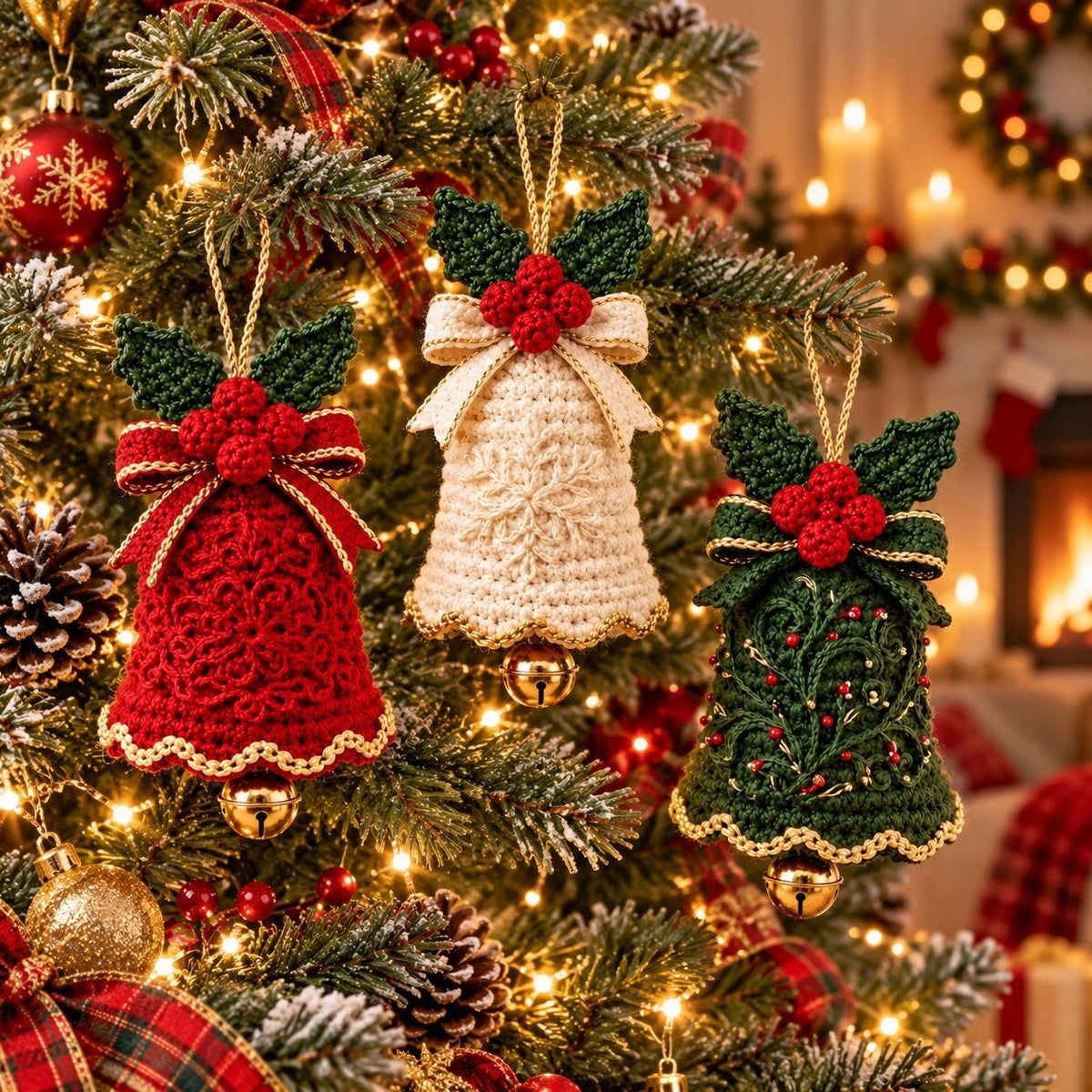 Crochet Christmas Bell Ornament