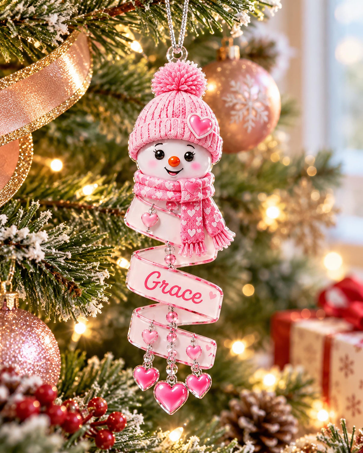 Personalized Snowman Custom Name Christmas Ornament
