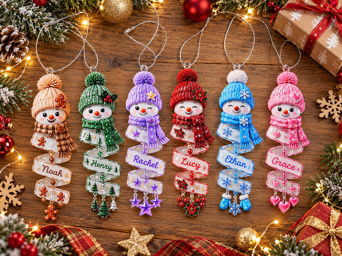 Personalized Snowman Custom Name Christmas Ornament