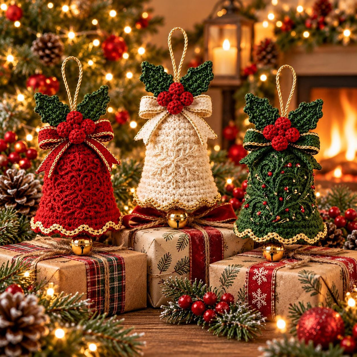 Crochet Christmas Bell Ornament