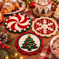 Crochet Holly Christmas Coaster